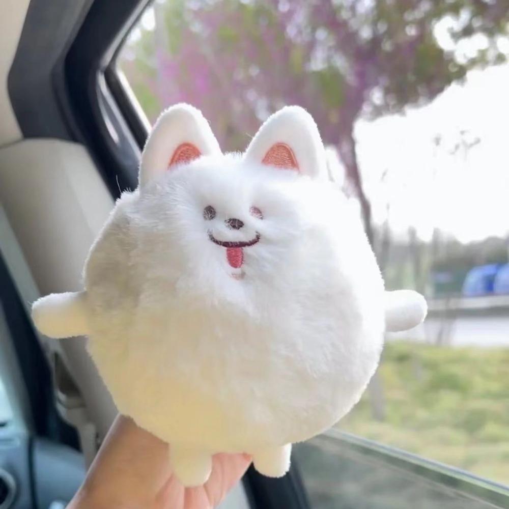 Put Tongue Samoyed Plush Keyring Dog Samoyed Doll Plush Keychain  Children's Gift