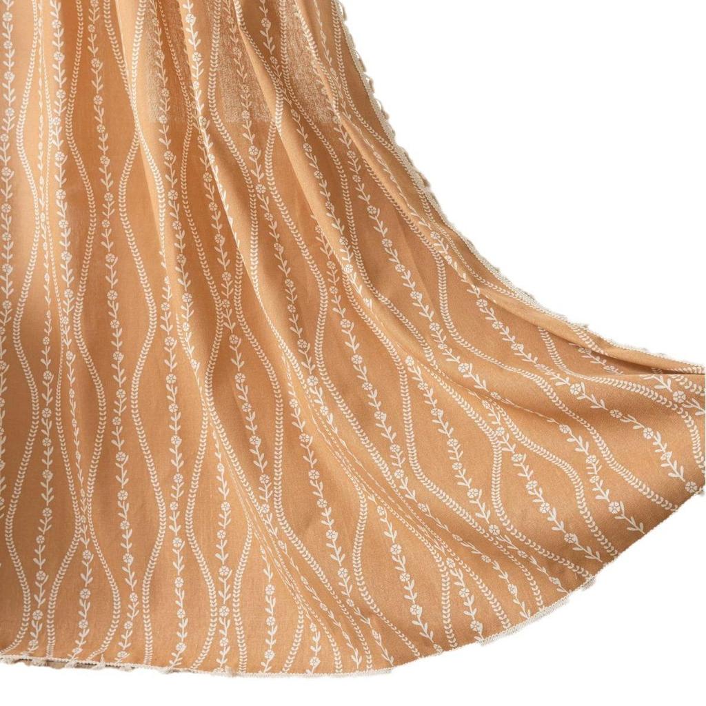 Pruhované Květinové Boho Závěsy do Ložnice Obývacího Pokoje, Bohémské Vintage Střapce Okenní Dekorace Závěs pro Domácí Dekorace Kapsa na Tyč, 1ks