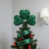 Patricks Day Shamrock Tree Toppers Ornament for Festival Holiday Atmosphere Durable Polyester Materials Tree Accessory