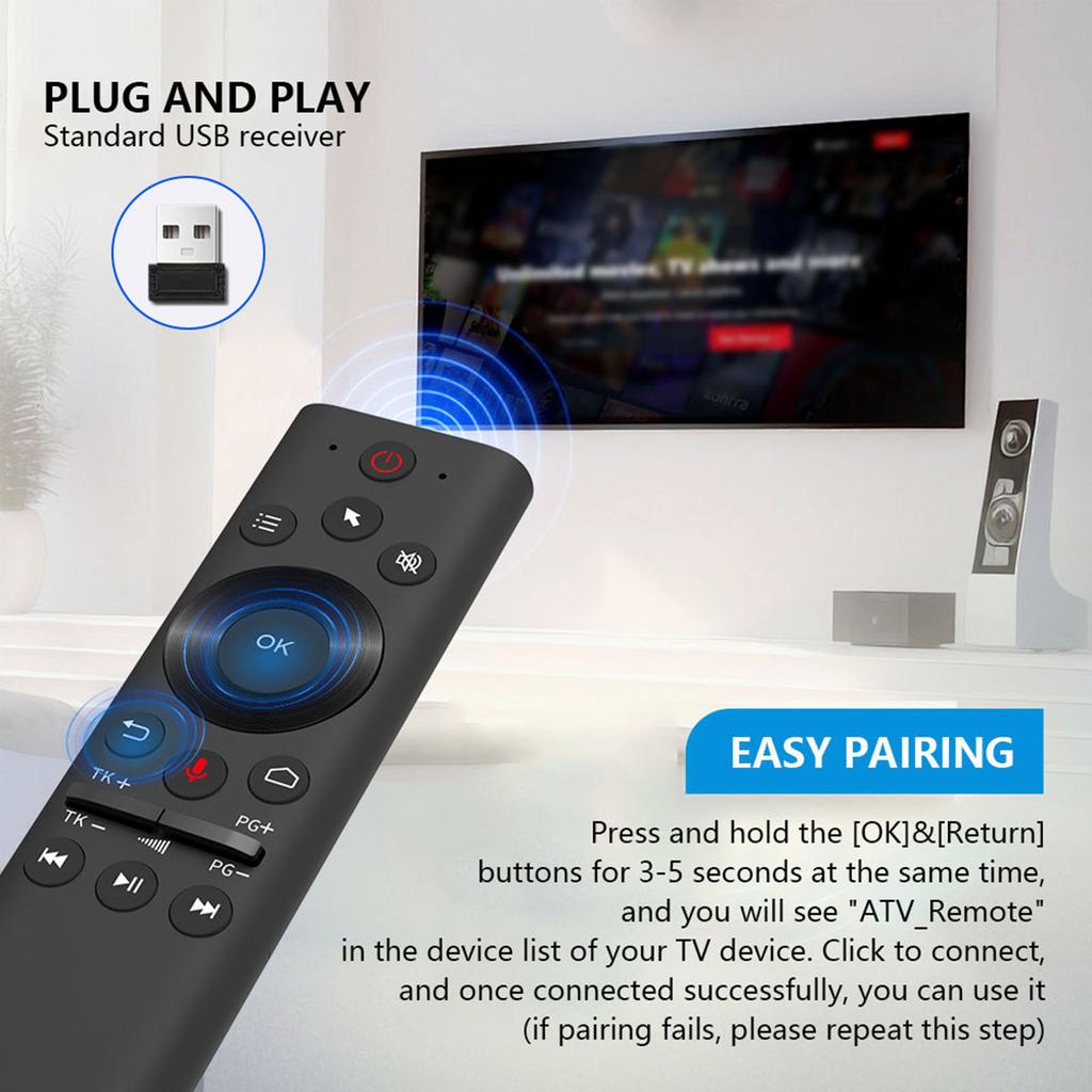 2.4G Bluetooth5.0 Wireless Voice Remote Control IR Learning Air Mouse 6 Axis Gyroscope Replace Air Mouse for PC Projector TV Box