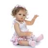 NPK 47cm Newborn Bebe Doll Reborn Baby Girl  Doll In Tan Skin Full Body Silicone Bath Toy  Dolls