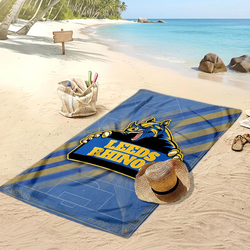 Leeds Rhinos Druck Strandtuch Weich Tragbar Schnell?Trockenes Handtuch für Pool Sommerurlaub Outdoor Sport