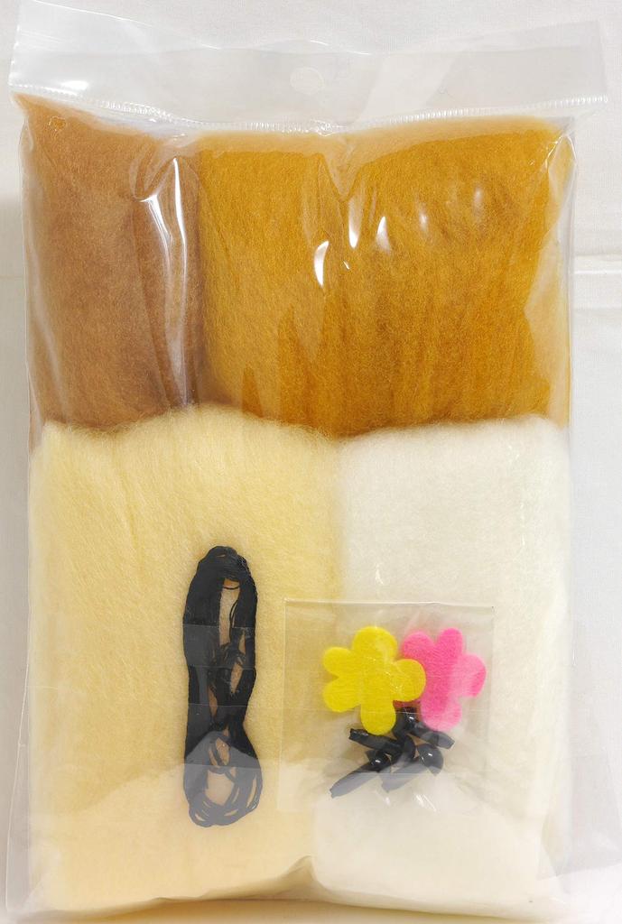 Hamanaka Wollfilz-Set, Marukoro Aclaine Marukoro Serie, Freundliche Nyankoro Mike & Cookie, H441-527, Beige