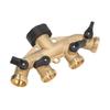 3 4in Hose Faucet Manifold Splitter 4 Way Brass Pipe Split Connector Garden Hose DistributorUS Standard