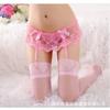 Sexy black silk suspender socks integrated lace open crotch panties flirting over the knee white stockings pure lust seduction socks women