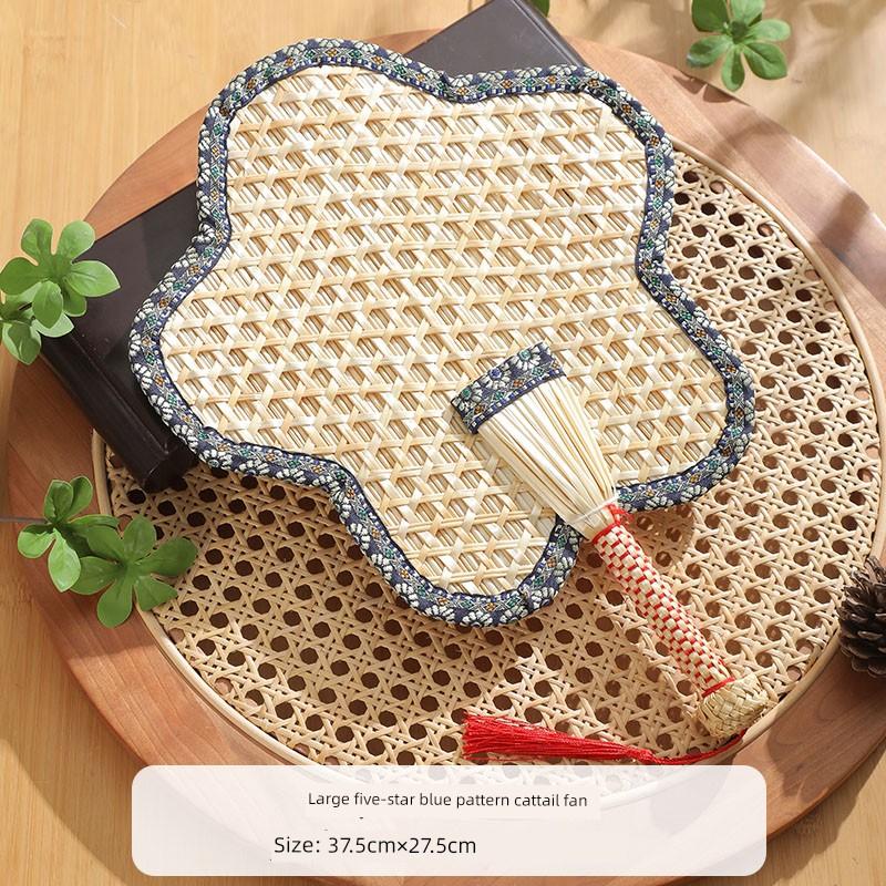 Summer Straw Fan, Hand-Woven Traditional Hand-Held Summer Fan, Banana Leaf Fan, Chinese Style, for Babies and Children, Household Use