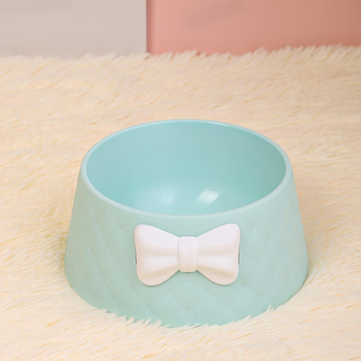 

1pc dog bowl macaron pet food bowl deepened leak proof bow diamond pattern dog bowl cat bowl pet bowl зелёный