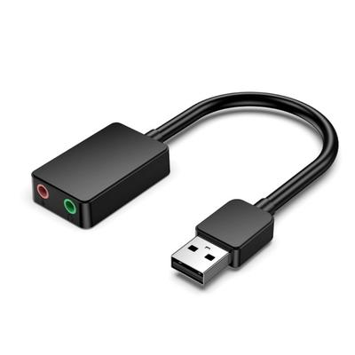 External USB Auditory Adapter Double 3.5mm Headsets And Microphone Port For Desktop Computer Hifi Sound