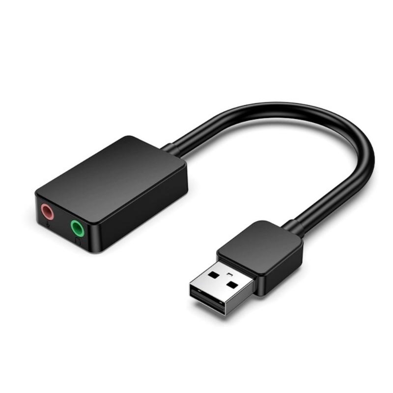 

External USB Auditory Adapter Double 3.5mm Headsets And Microphone Port For Desktop Computer Hifi Sound 1