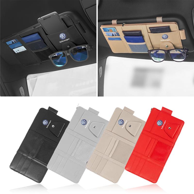 Car Sun Visor Point Type Multi-function Storage Bag Car Accessories For Volkswagen Lavida POLO Tiguan Passat Golf EOS Scirocco Jetta Bora