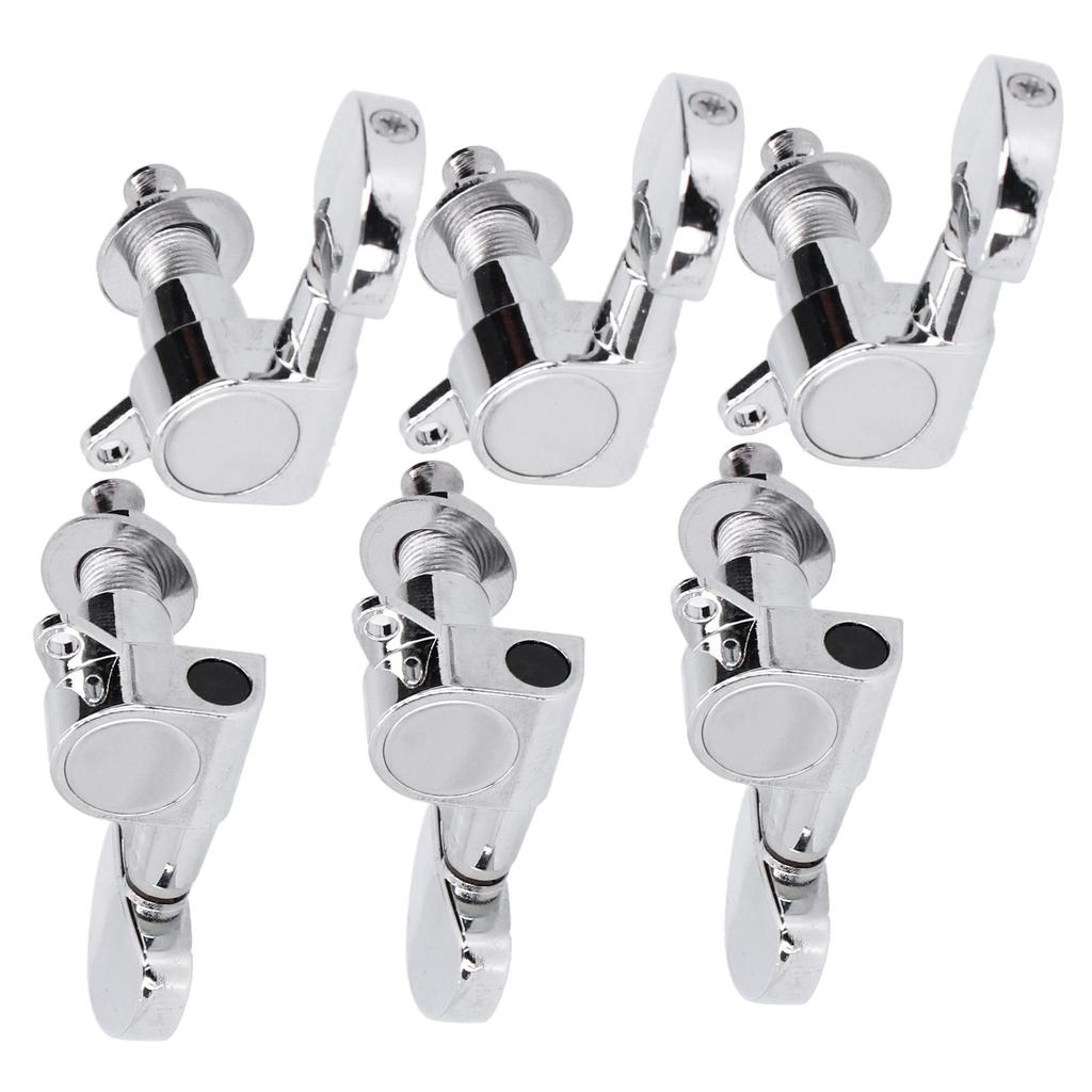 Gitarre Locking Mechaniken Kopfknöpfe Stimmwirbel 3 links 3 rechts Musikinstrument Zubehör Silber