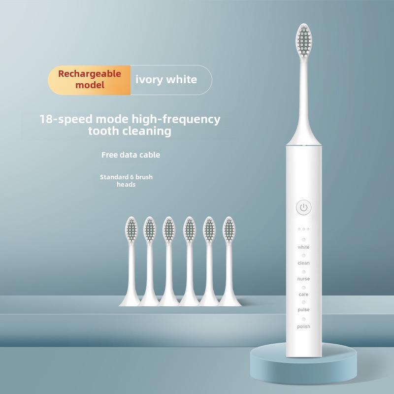Unisex Rechargeable Ultrasonic Toothbrush with Soft Bristles for Travel and Home Use