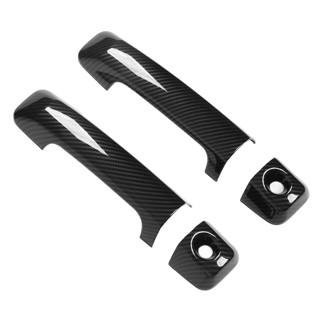 4 Pcs Car Exterior Door Handle Panel Carbon Fiber Style Outer Handle Cover Trim Sticker for FJ