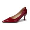 Schafsleder-Version~ nude High Heels Damen Pendeln 7 cm einzelne Schuhe spitze Zehenpartie leichter Ausschnitt Stiletto Leder weich besohlt Arbeitsschuhe