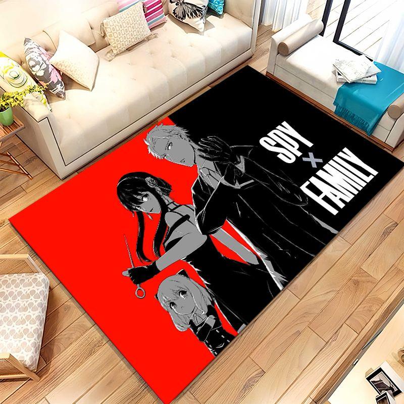 Anime SPY×FAMILY Carina Anya Forger Cartone Animato Tappeto Area Antiscivolo per Soggiorno Tappeto Morbido per Camera da Letto Bambini Divano, Tappetino per Porta Decorazione Casa