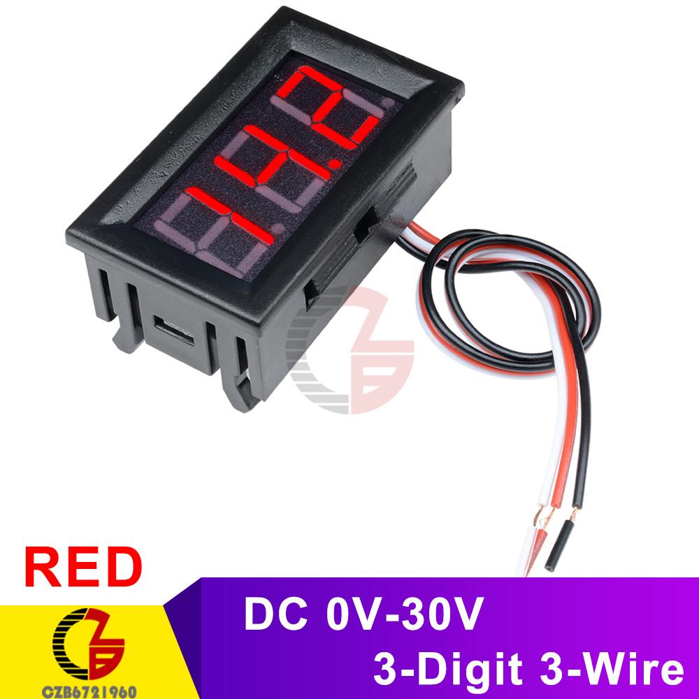 DC 4.7-30V 0.56'' Inch LED Digital Voltmeter Voltage Meter Car Motorcycle Electric Volt Tester Detector DC 5V 12V 24V 2 Wire
