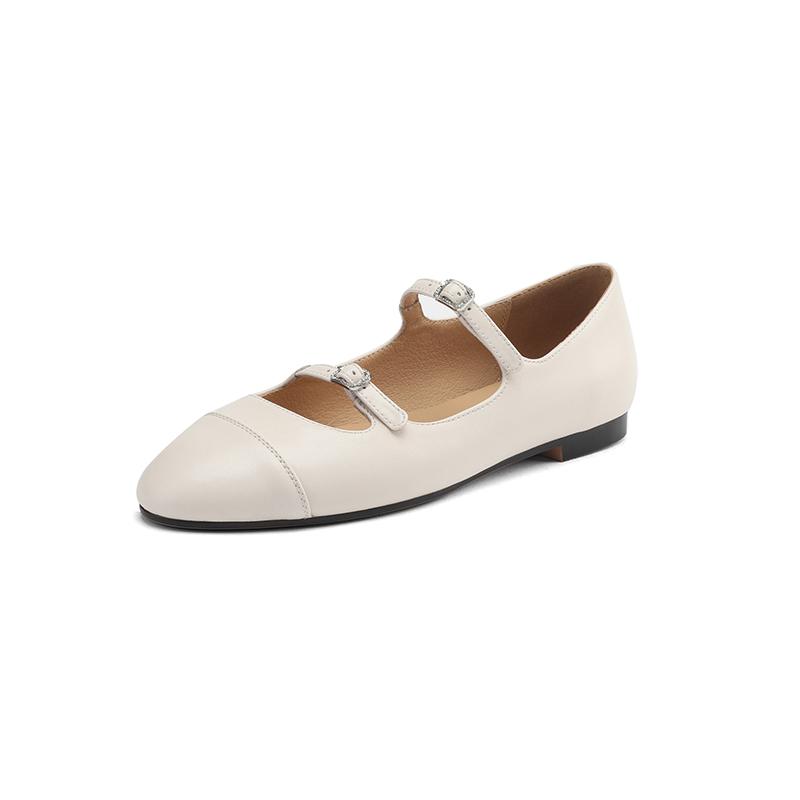 

Мода 2024 Новые Весенние Женские Туфли-Балетки для Женщин с Круглым Носком и Массивным Каблуком, Женские Туфли Ретро на Низком Каблуке Мэри Джейн из Натуральной Кожи 43 белый