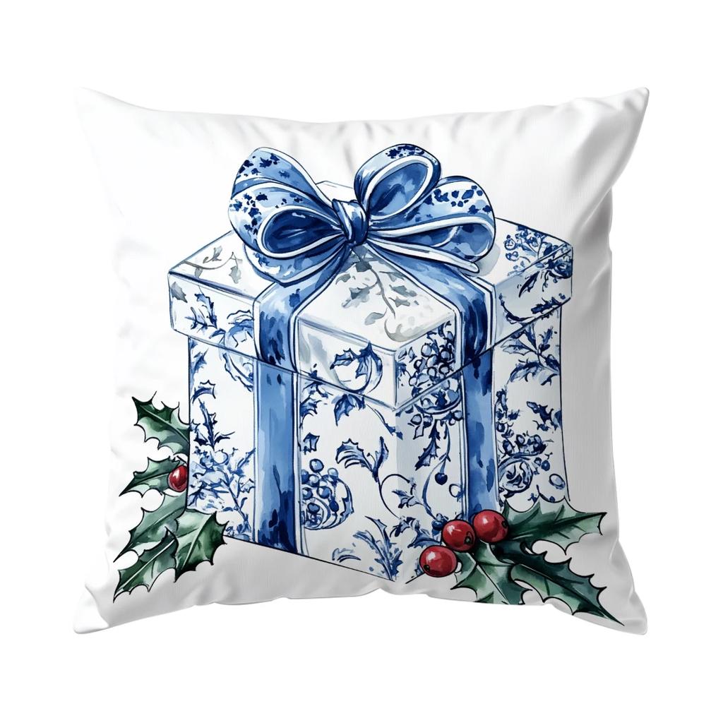 Porcelain Christmas Style Pillowcase Printed Polyester 45x45cm Throw Pillowcover Decorative Sofa Cushion Pillowslip Home Decor