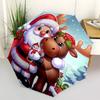 1pc Christmas Santa Claus Reindeer Automatic Opening Folding Umbrella with Holly Berries Design, Portable 3-Fold Outdoor for Fans, Travelers, Daily Us