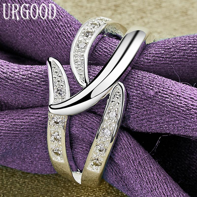 925 Sterling Silber AAA Zirkon Geometrie Ring Modeschmuck