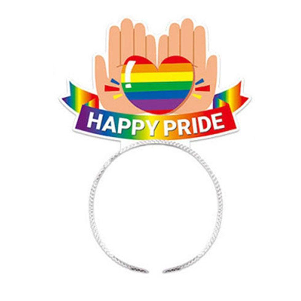 6pcs Seven-color Rainbow Striped Hair Hoop Rainbow Festival Pride Month Hair Bands  Holiday