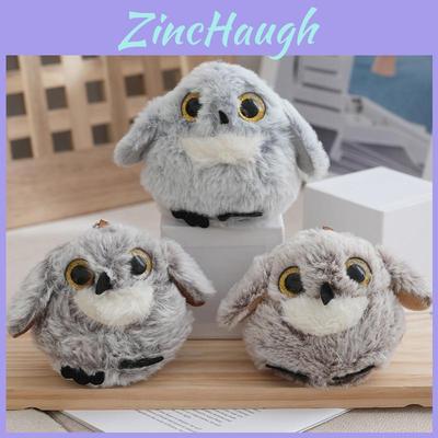 Adorable Cute Plush Owl Pendant Keychain Doll Accessory For Bags And Keys In Gray Blue And Brown Tones