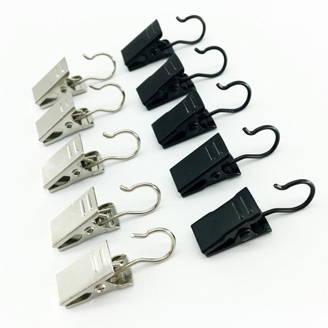 

50 шт./набор Черные Серебристые Металлические Крючки Зажимы Подвесные Зажимы для Штор Вешалки серебряный