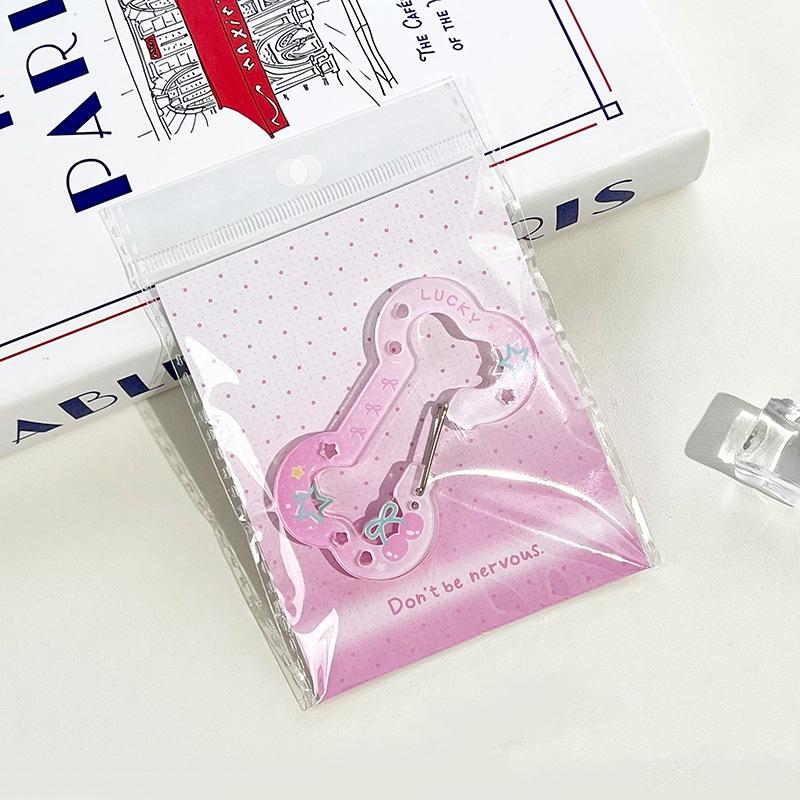  Gradient Bone Carabiner Mountaineering Buckle Porous Acrylic Buckle Keychain Backpack Ornament Multipurpose Keyring Hook