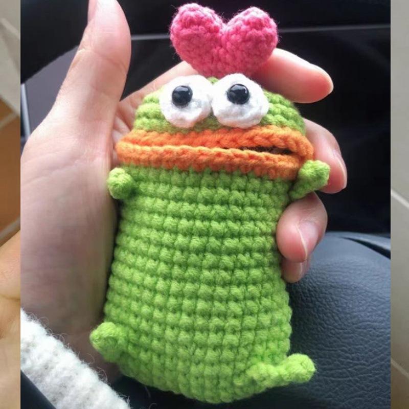 Hand-Crocheted Car Key Fob Cover, Big Mouth Key Protector, Cute Yarn Keychain for Car Keys, Unique Handmade Gift Car Key Cases