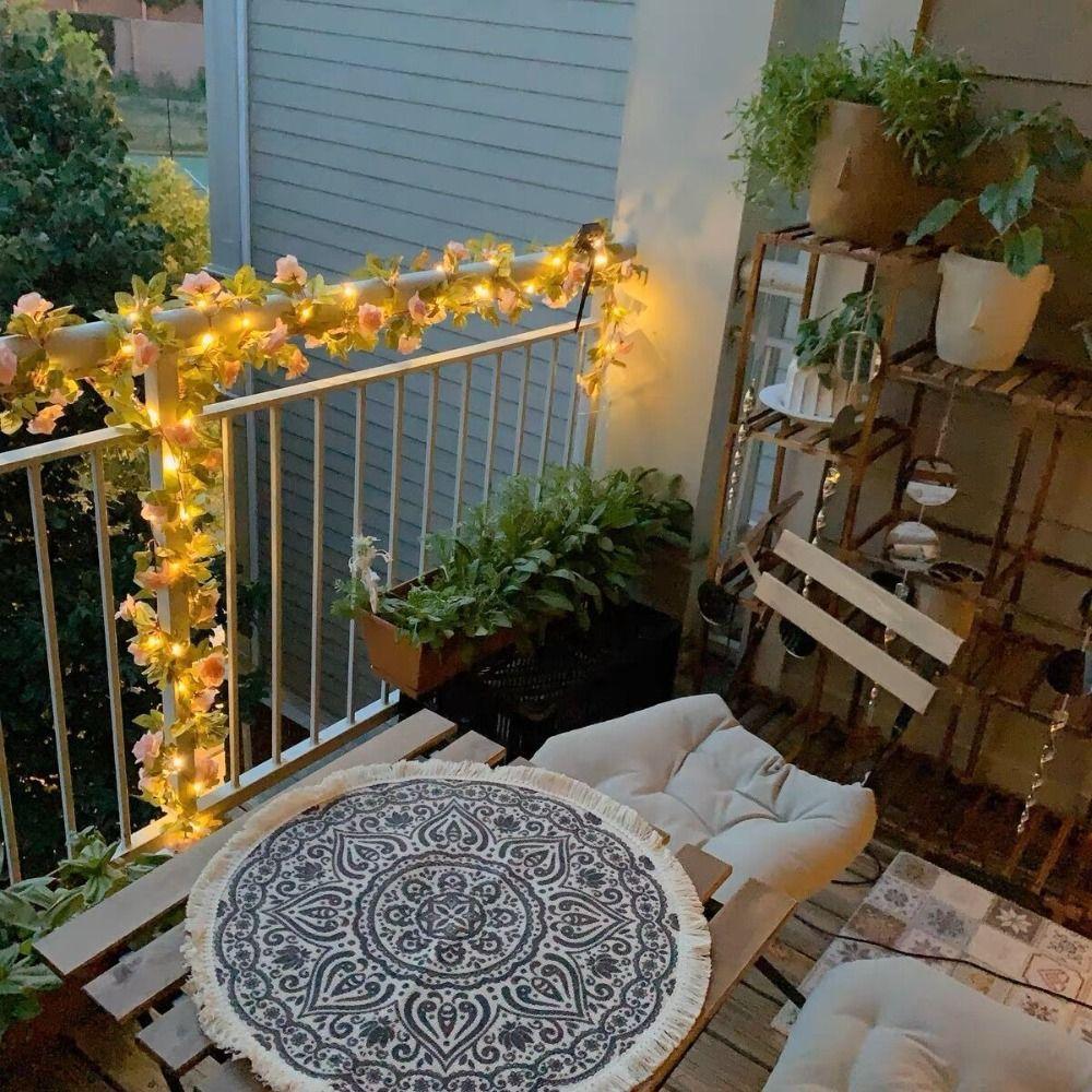 LED LED Rose Lights Floral Garland Artificial Rose Artificial Flower String Lights Waterproof Simulation Floral Vine