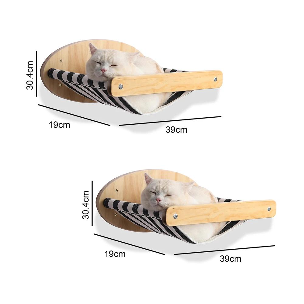 Katzen Kletterregale Wandmontierte Katzenhängematte und Stufen Lauf- und Sprungplattform für Holzmöbel Kätzchen Spielen und Schlafen