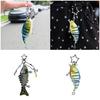 Portable Multi Jointed Fishing Lure Keychain Creative Design Sturdy Alloy Resin Outdoor Gear Gift