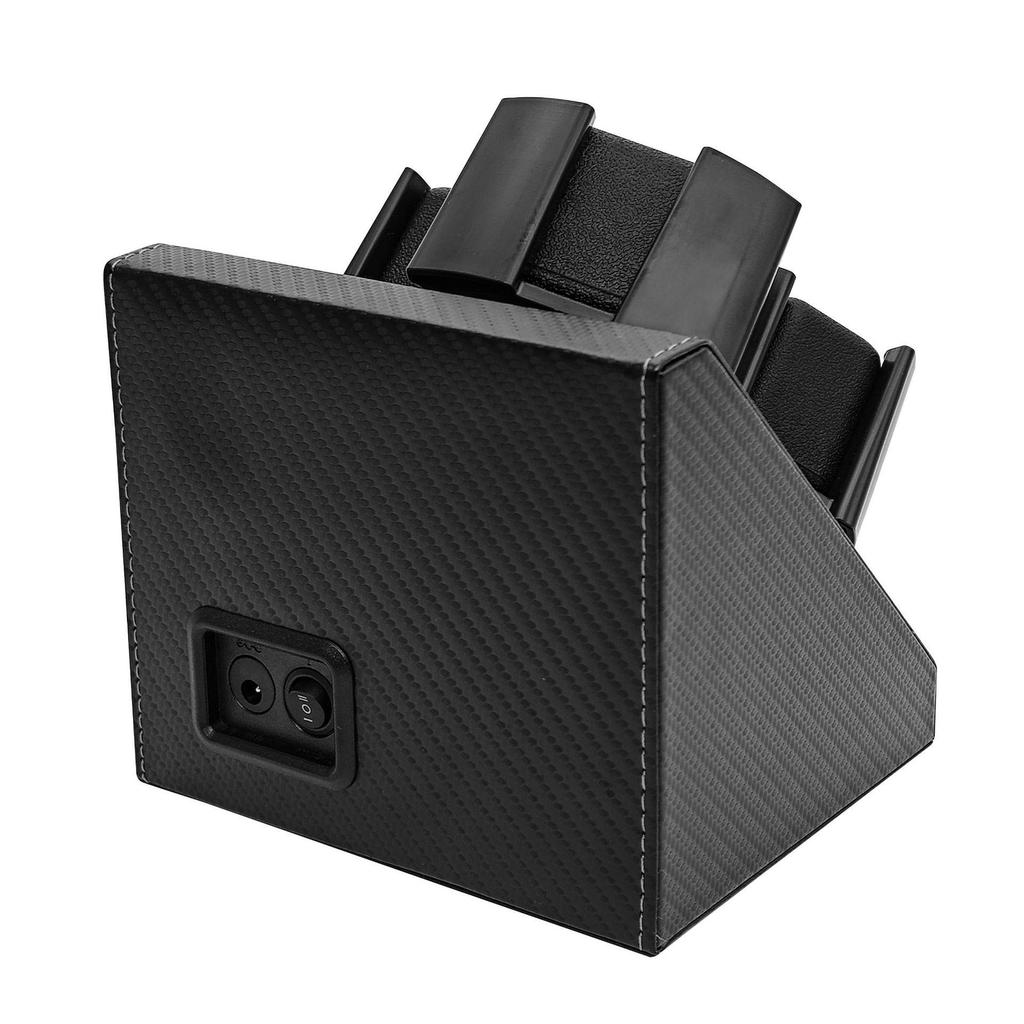 Muster aus Kohlefaser Vertikaler Automatikuhrenbeweger für 3 Uhren mit Memory-Foam-Kissen