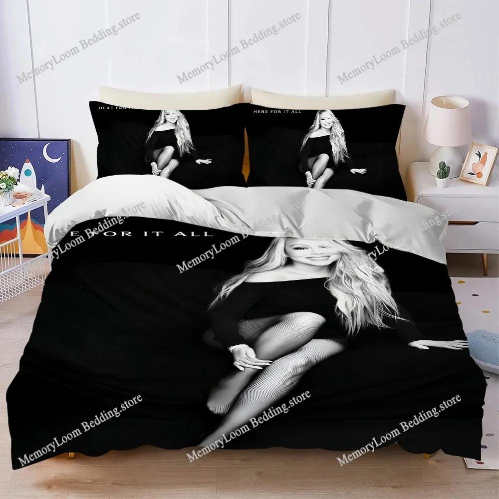 Sängerin Mariah Carey Hier für alles Bettwäsche-Set Stil Bettwäsche Weiche Waschbaumwolle Bett Studentenwohnheim Geschenk Heimtextilien
