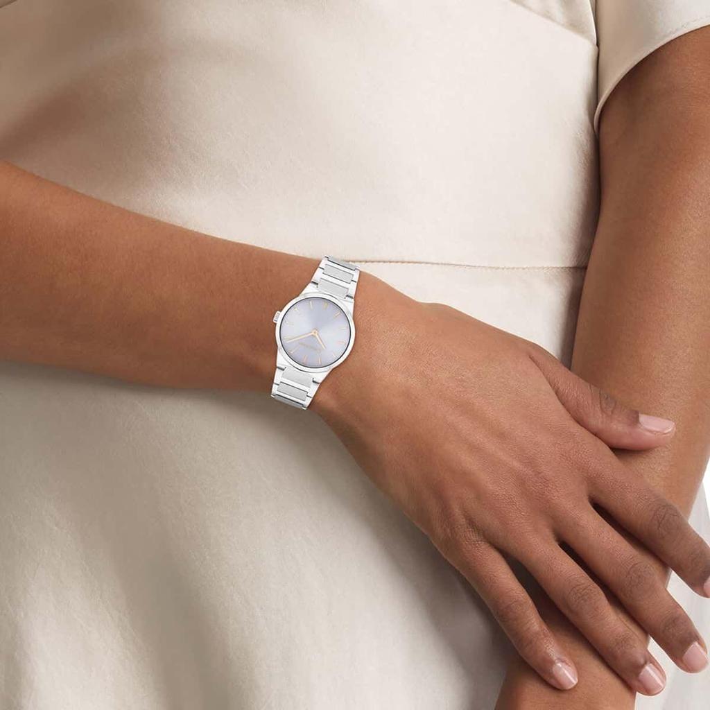 Calvin Klein LINEAR ELEGANCE Gray Stainless Steel 25100079 Women's Watch, Dial, Strap, [Official Import]