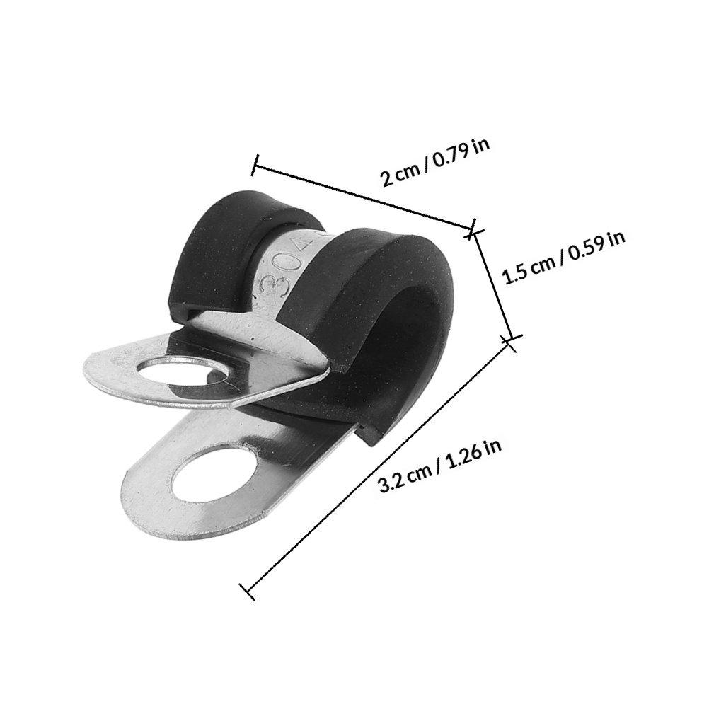 

100Pcs Stainless Steel Cable Clamps R Type Tube Fixing Clips for Wire Management Automotive Industrial Home Electrical Use
