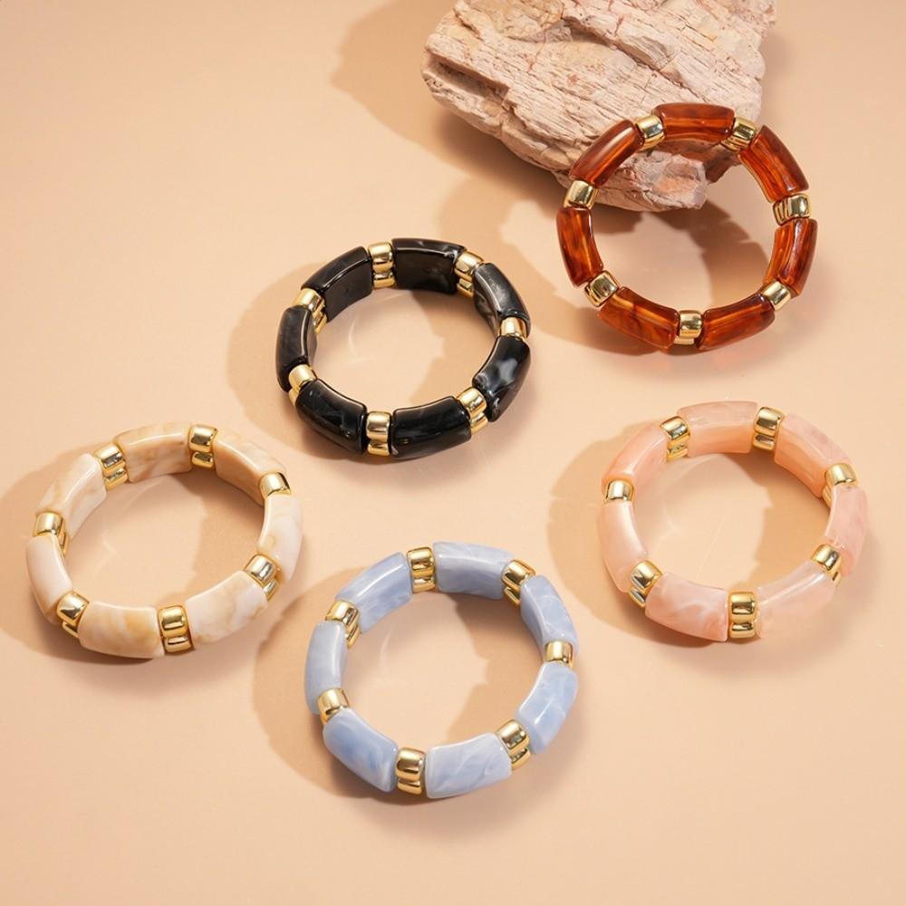 Wide Acrylic Bangle Geometric Retro Hand Ring Temperament Exaggerated Bracelet  Gift