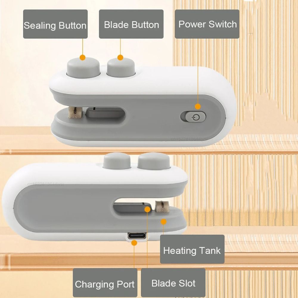 Rechargeable Bag Sealer 2 In1 Pack Sealing Machine Mini Heat Sealer  Refrigerator