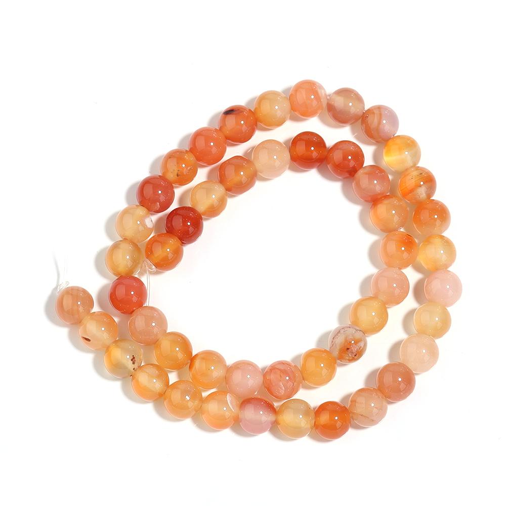 4 6 8 10 12mm Natural Red Agate Stone Beads Round Loose Gemstone Beads for Jewelry Making DIY Bracelets Necklace Accessories