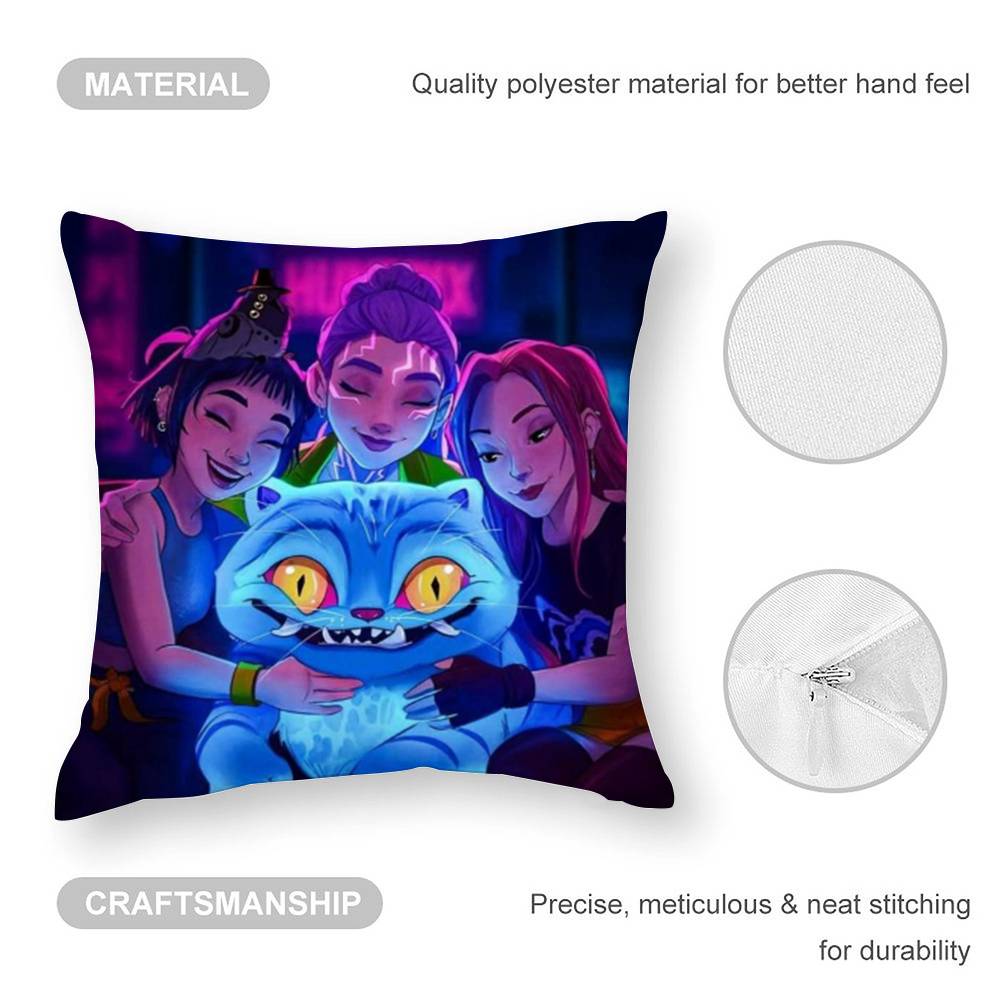 K-kpop D-Demon H-Hunters Pillow Case Plush Fabric Soft  Pillowcase Double Sided Print Cushion Cover Household Gifts