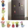 8Pieces Mini Magnetic Vases For Refrigerator Strong Hold Resins Flower Pot Fridge Magnets Kitchen Home Decoration Gift