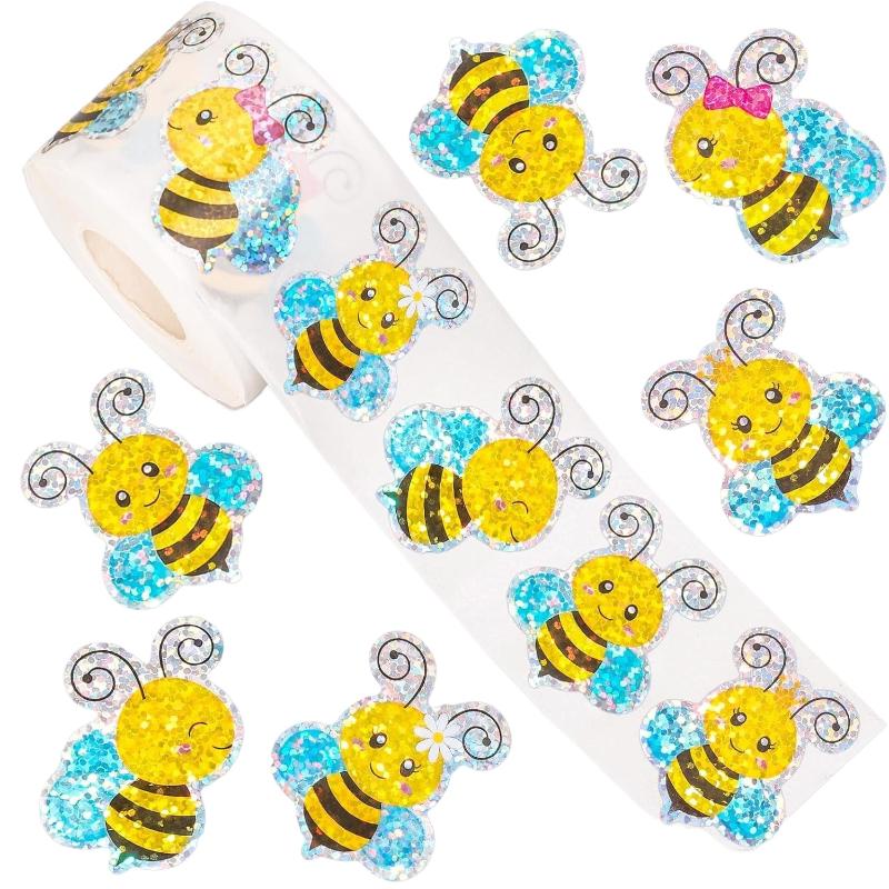 500pcs/set Glittering Flower Sticker Party Gift Wrapping Label Sticker Reward Stickers Scrapbook Stationery