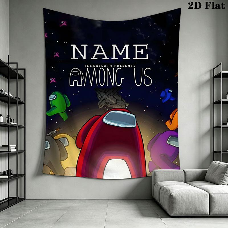 Custom Among Us Wall Hanging Printed Fabric Blanket Decorative Tapestries for Bedroom Living Room Home Decor