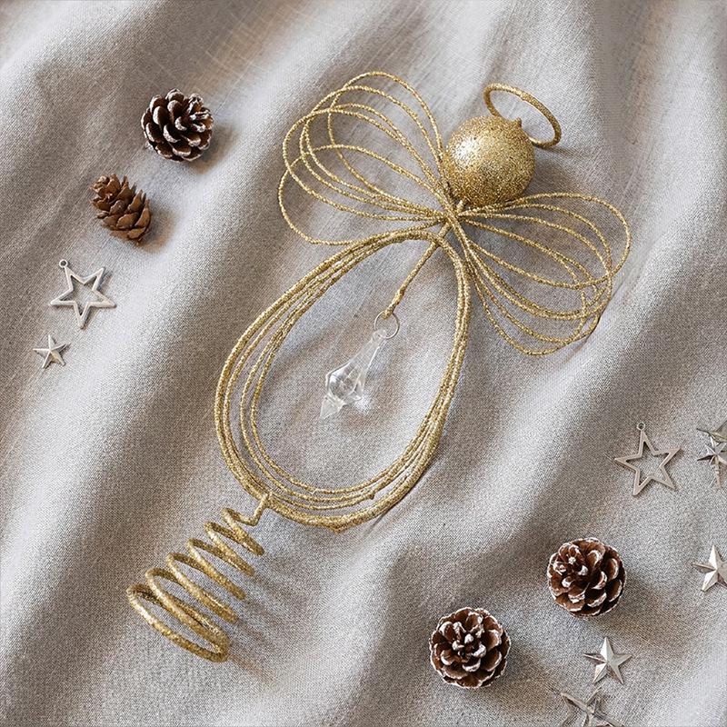 Glittered Angel Star Christmas Tree Topper Ornament