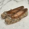 Schuhe quadratische Spitze Strass Pferde-Schnalle Schleife vielseitig flache Sohle Schuhe Buchstabendruck Freizeitschuhe