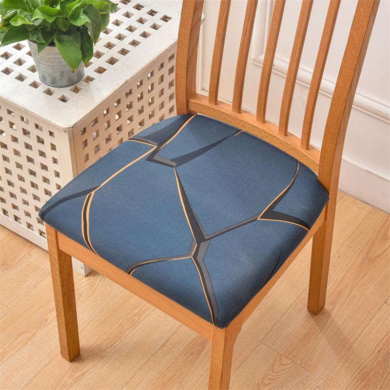 1Pc Elastic Chair Seat Cover Printed Spandex Dustproof Dining Room Chair Cushion Cover Anti Slip Chair  Cover