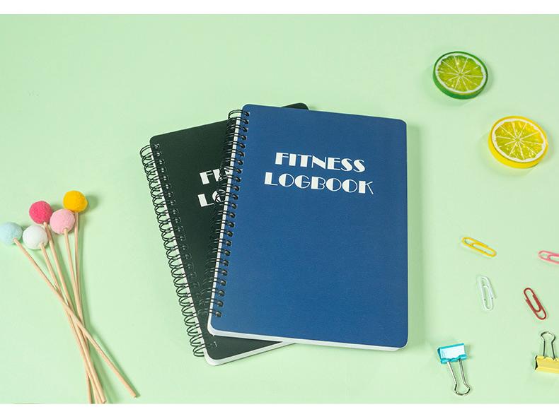 English Daily Fitness Plan & Exercise Check-in A5 Coil Notebook