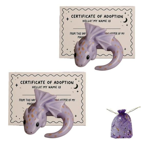 Emotional Support Dragon Handmade Mini Pocket Dragon Sculpture for Anxiety Relief Stress Comfort Calming Inspirational Gift for Bookshelf Desk Decor