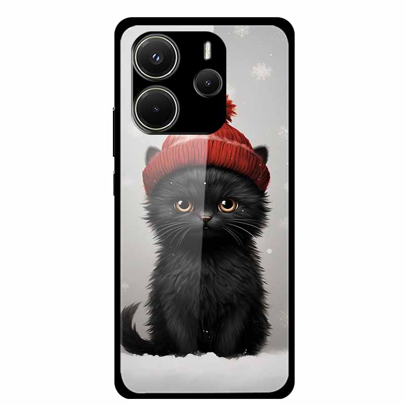 For Redmi Note 14 4G Phone Case Note14 Coque Hard Tempered Glass Back Cover For Xiaomi Redmi Note 14 5G Case Shell Soft Bumper