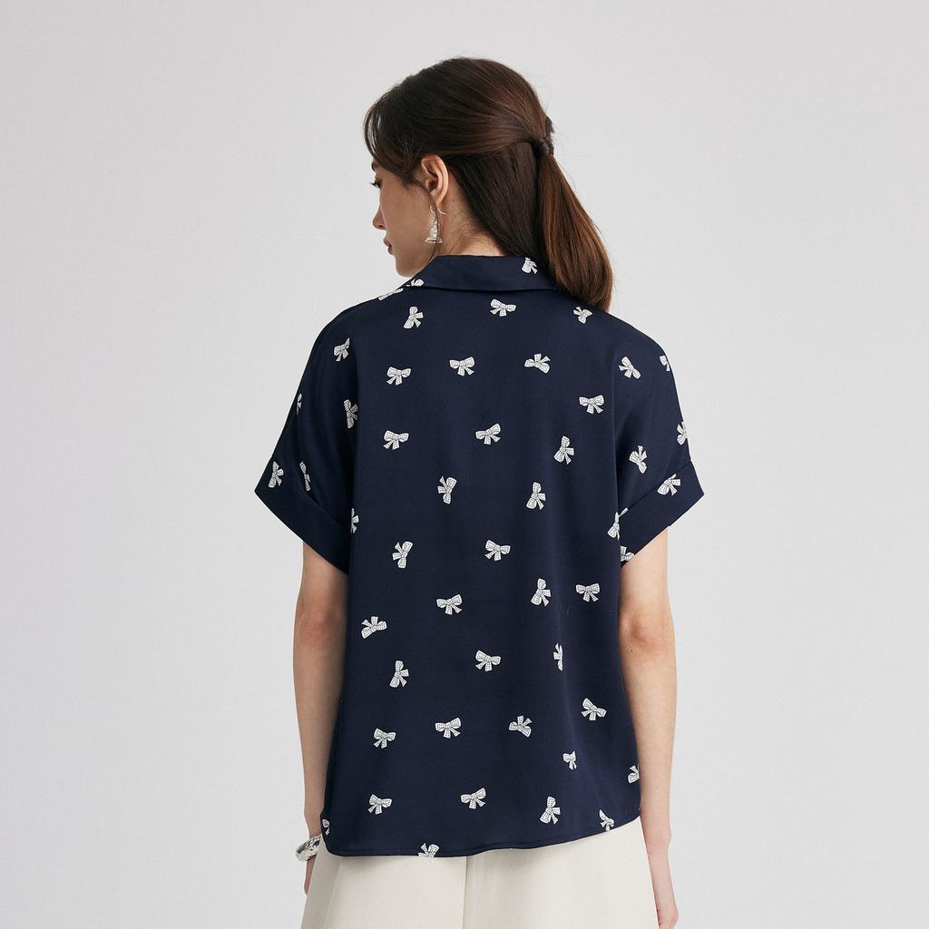 19mm twill jacquard] 26 spring collar versatile daily commuting comfortable mulberry silk shirt for women